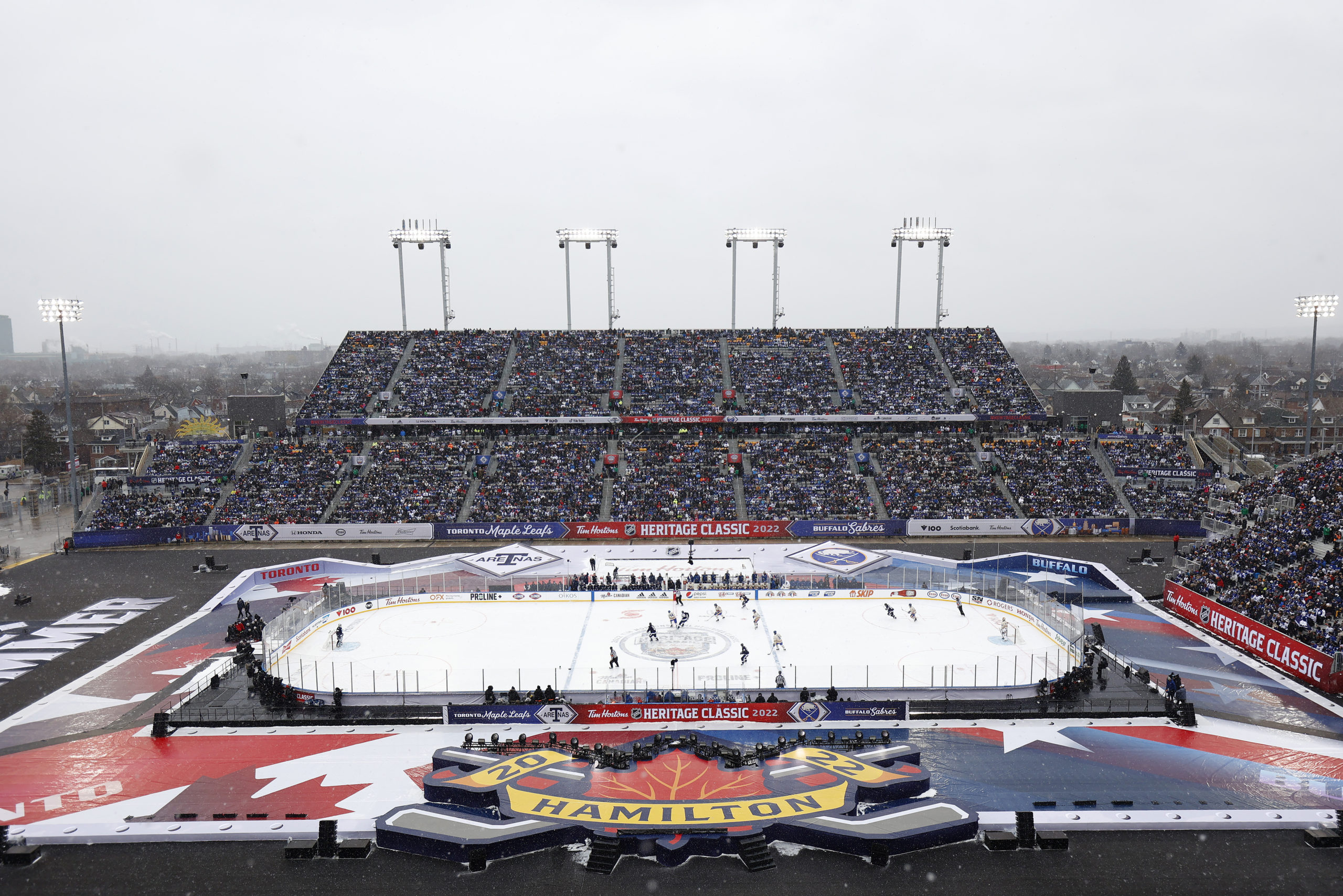 Fans of the Buffalo Sabres attend the 2022 Tim Hortons NHL Heritage News  Photo - Getty Images